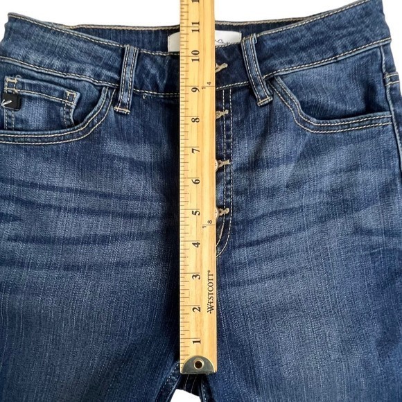Kancan Womens Dark Wash High Rise Button‎ Fly Skinny Raw Hem Jeans 5/26 - Picture 5 of 8